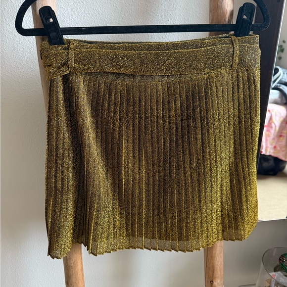 Lenni Pleated Gold Lurex Mini Skirt - Picture 5 of 5